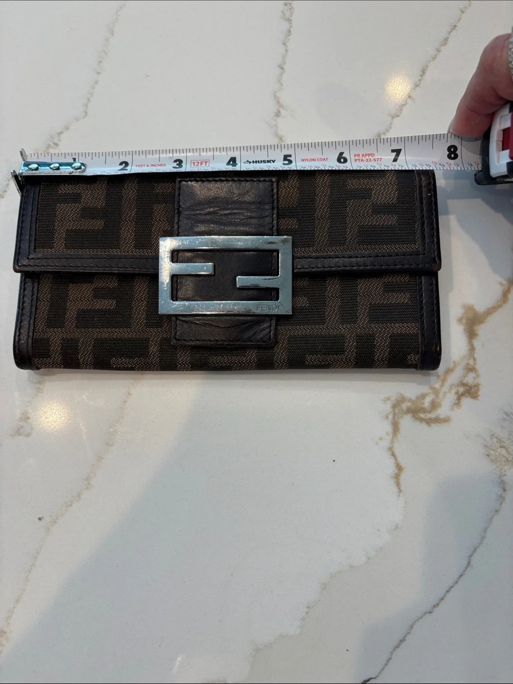 Fendi Brown and Tan FF Logo Wallet